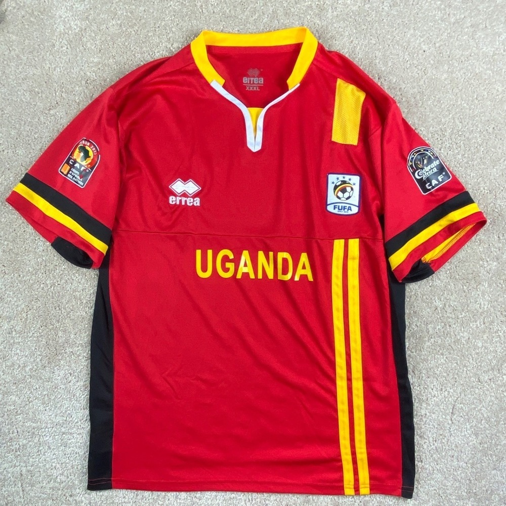 Errea Uganda National Team AFCON 2017 Gabon Soccer Jersey Mens XXXL Red FUFA